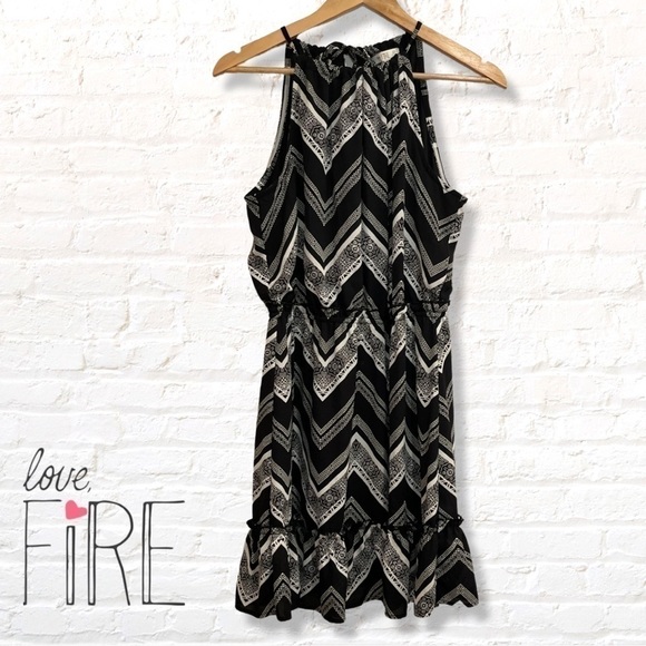 love, Fire Dresses & Skirts - 🎁3 for $30 Love Fire Black and White Aztec Print Halter Mini Dress
